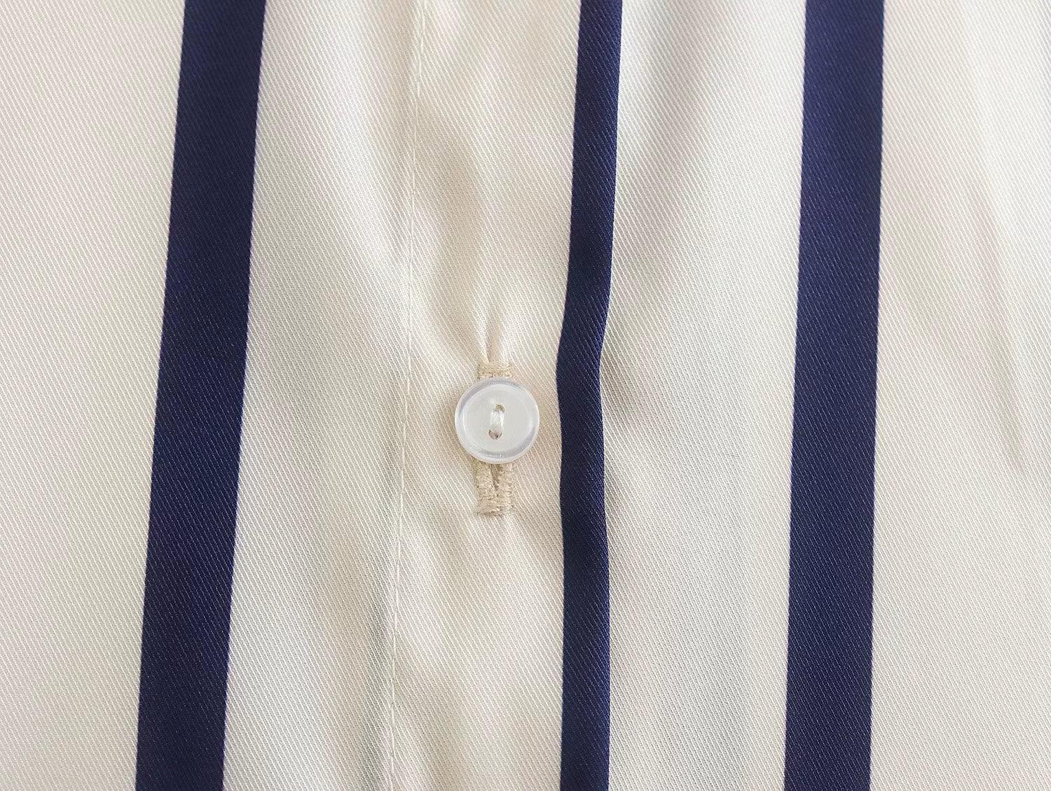 Ladies Striped Puff Sleeves Button Shirt SP068 - SWEETKAMA