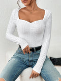 Ladies Sweetheart Neck Embroidery Tee G1011 - SWEETKAMA