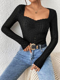 Ladies Sweetheart Neck Embroidery Tee G1011 - SWEETKAMA