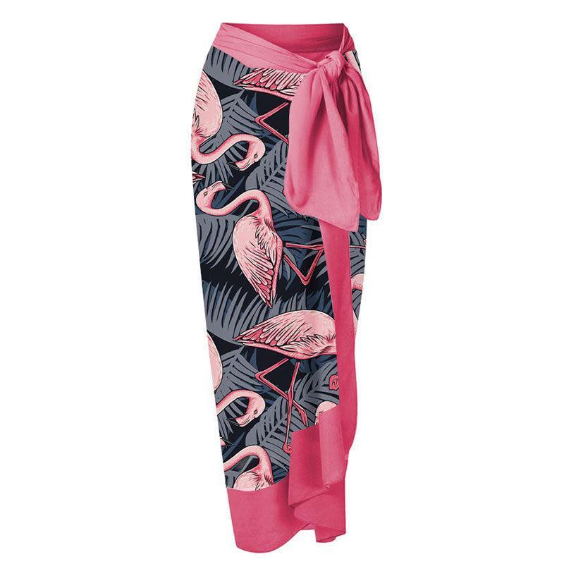 Ladies Tie Shoulder One Piece Swimsuit with Cover Up Y16 - SWEETKAMA
