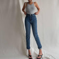 Ladies U-Neck Sleeveless Solid Color Tank Top LTY44159 - SWEETKAMA