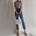 Ladies U-Neck Sleeveless Solid Color Tank Top LTY44159 - SWEETKAMA