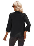 Ladies V-neck Hemming Daily Shirt 233SY53695-SN18 - SWEETKAMA