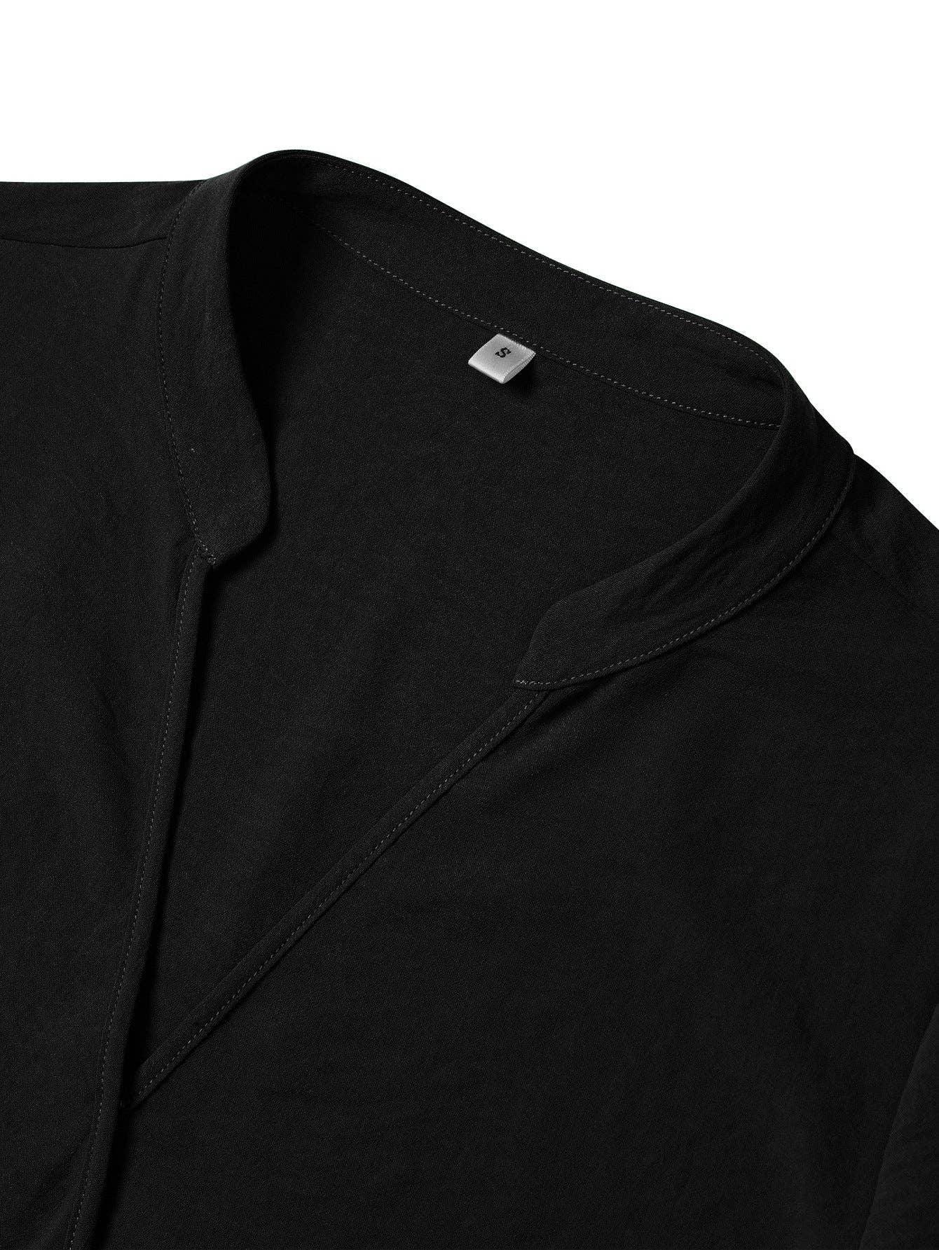 Ladies V-neck Hemming Daily Shirt 233SY53695-SN18 - SWEETKAMA