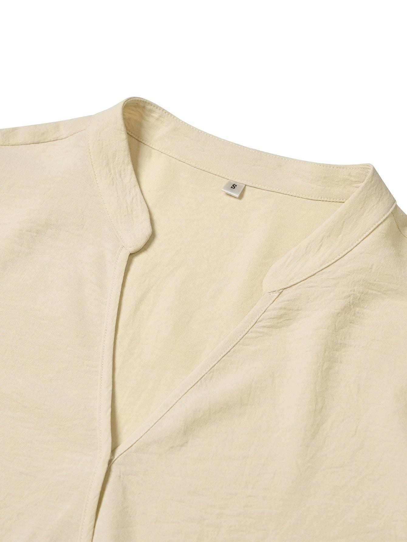 Ladies V-neck Hemming Daily Shirt 233SY53695-SN18 - SWEETKAMA