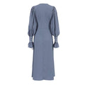 Ladies V-Neck Puff Sleeves Long Dress LYQ8489 - SWEETKAMA