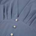 Ladies V-Neck Puff Sleeves Long Dress LYQ8489 - SWEETKAMA