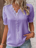 Ladies V-Neck Stripe and Twisty Shirt Top 2321# - SWEETKAMA