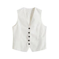 Ladies V-Neck Vest And Wide Leg Shorts Set K27788 - SWEETKAMA