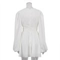 Ladies V-Neckl Long Sleeves Mini Dress LYQ10806H - SWEETKAMA