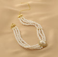 Ladies Vintage Three Layer Faux Beads Choker Necklace SKAJ027 - SWEETKAMA