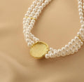 Ladies Vintage Three Layer Faux Beads Choker Necklace SKAJ027 - SWEETKAMA
