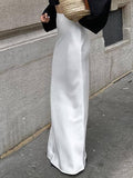 Ladies White High Waist Fishtail Slim Fit Skirt BSQ3979 - SWEETKAMA