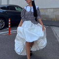 Ladies White Satin Bud Skirt Fluffy Puffy Skirt BSQ10087T - SWEETKAMA
