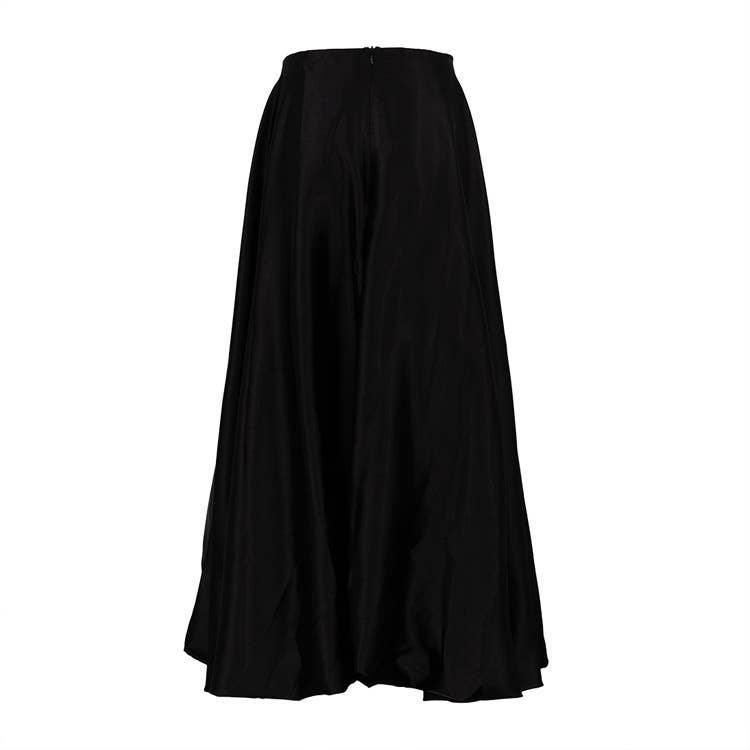 Ladies White Satin Bud Skirt Fluffy Puffy Skirt BSQ10087T - SWEETKAMA