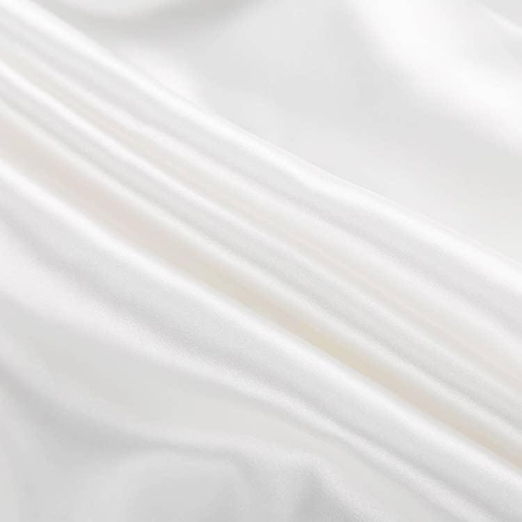 Ladies White Satin Bud Skirt Fluffy Puffy Skirt BSQ10087T - SWEETKAMA