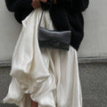 Ladies White Satin Bud Skirt Fluffy Puffy Skirt BSQ10087T - SWEETKAMA