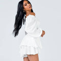 Ladies Wrinkle Boat Neck Daily Ruffled Jumpsuits GKAZ001 - SWEETKAMA