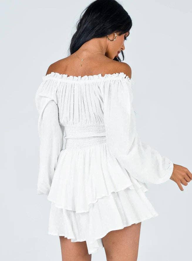 Ladies Wrinkle Boat Neck Daily Ruffled Jumpsuits GKAZ001 - SWEETKAMA