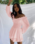 Ladies Wrinkle Boat Neck Daily Ruffled Jumpsuits GKAZ001 - SWEETKAMA