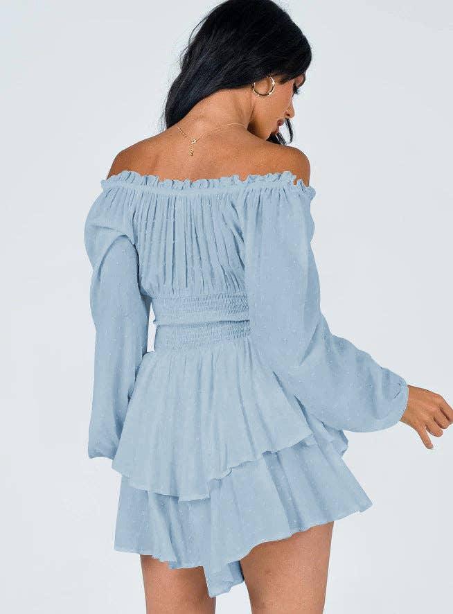 Ladies Wrinkle Boat Neck Daily Ruffled Jumpsuits GKAZ001 - SWEETKAMA