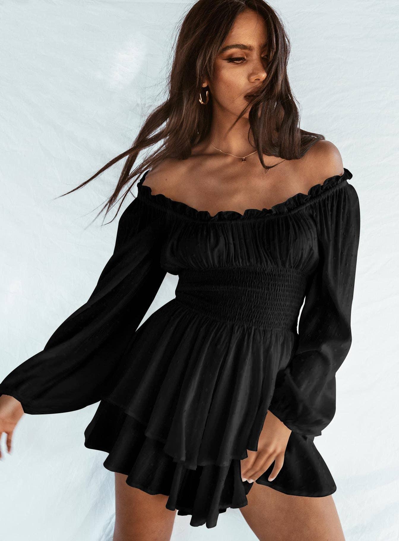 Ladies Wrinkle Boat Neck Daily Ruffled Jumpsuits GKAZ001 - SWEETKAMA
