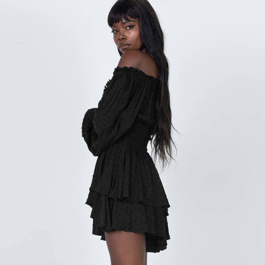 Ladies Wrinkle Boat Neck Daily Ruffled Jumpsuits GKAZ001 - SWEETKAMA