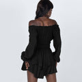 Ladies Wrinkle Boat Neck Daily Ruffled Jumpsuits GKAZ001 - SWEETKAMA