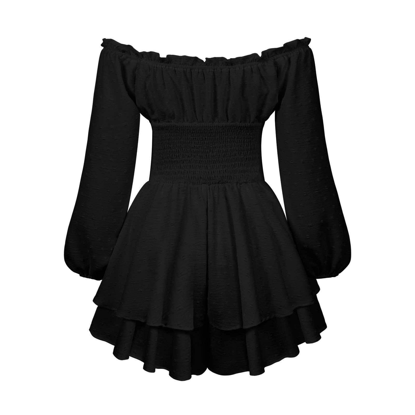 Ladies Wrinkle Boat Neck Daily Ruffled Jumpsuits GKAZ001 - SWEETKAMA