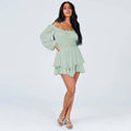 Ladies Wrinkle Boat Neck Daily Ruffled Jumpsuits GKAZ001 - SWEETKAMA