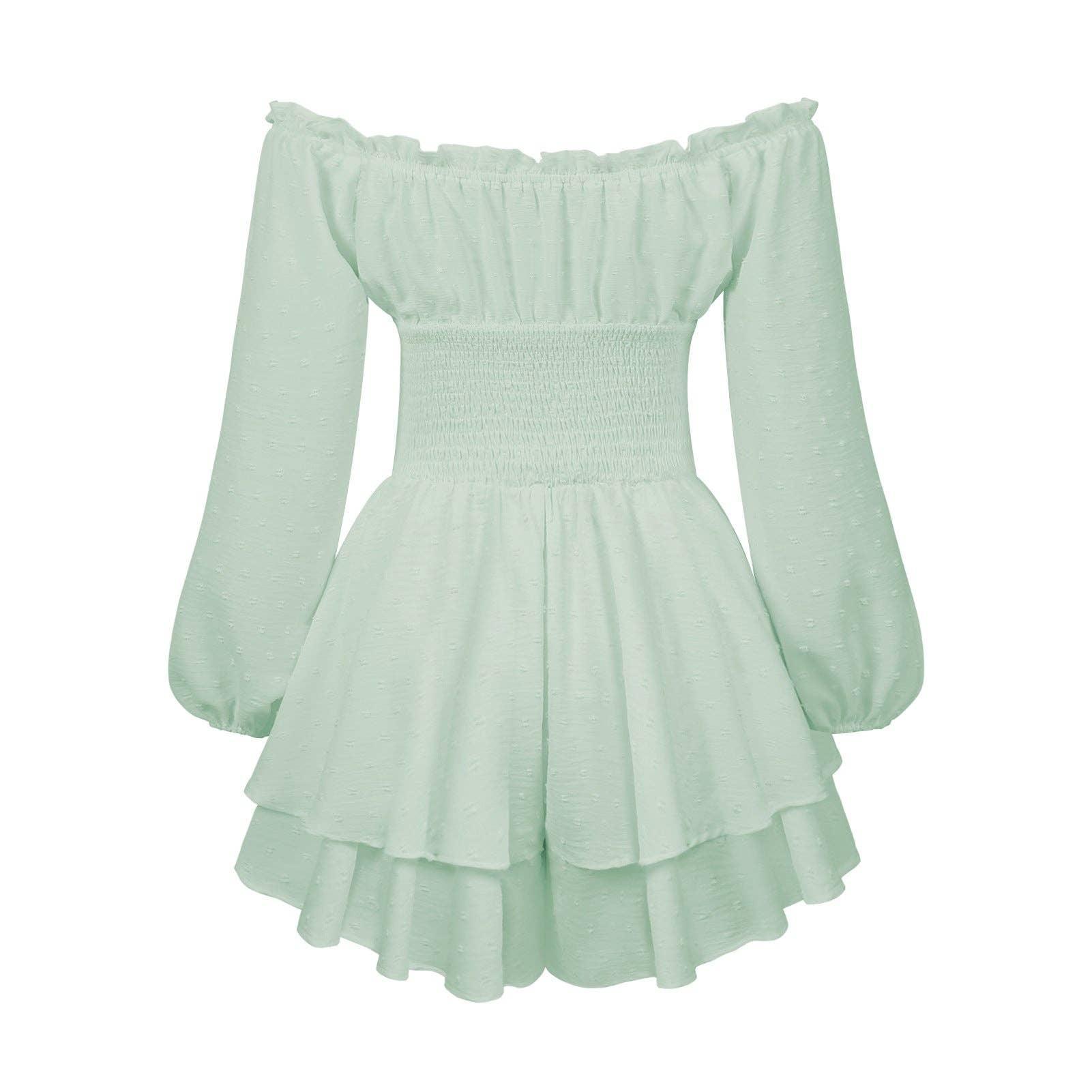 Ladies Wrinkle Boat Neck Daily Ruffled Jumpsuits GKAZ001 - SWEETKAMA
