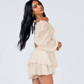 Ladies Wrinkle Boat Neck Daily Ruffled Jumpsuits GKAZ001 - SWEETKAMA