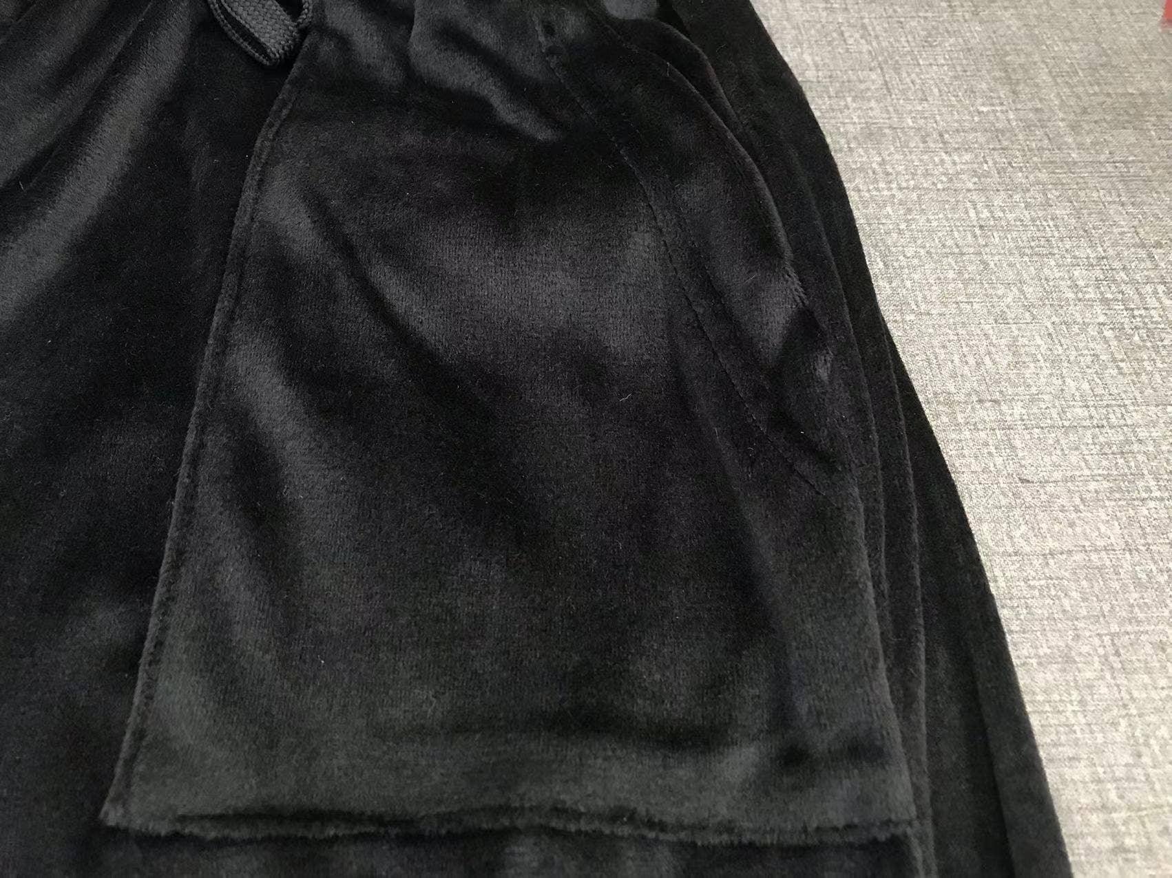 Ladies Zipper Hooded Coat Pockets Pants Velvet Set 9839 - SWEETKAMA