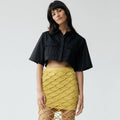 Lapel Short Sleeves Leisure Ladies Short Shirt SKT1035 - SWEETKAMA