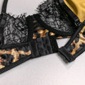 Leopard Print Sexy Lingerie Set with Garter Belt 2740 - SWEETKAMA