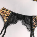 Leopard Print Sexy Lingerie Set with Garter Belt 2740 - SWEETKAMA