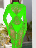 Leopard Slim-Fitting See Through Bodystocking w636 - SWEETKAMA