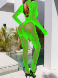 Leopard Slim-Fitting See Through Bodystocking w636 - SWEETKAMA