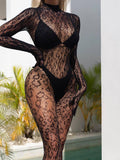 Leopard Slim-Fitting See Through Bodystocking w636 - SWEETKAMA