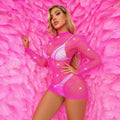 Long Sleeves Fishnet See Through Bodystocking Dress T9130 - SWEETKAMA