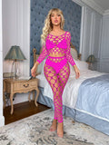 Long Sleeves Lingerie Set Fishnet Bodystocking w563 - SWEETKAMA