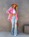Long Sleeves Solid Color Ladies Daily Jacket 58013 - SWEETKAMA