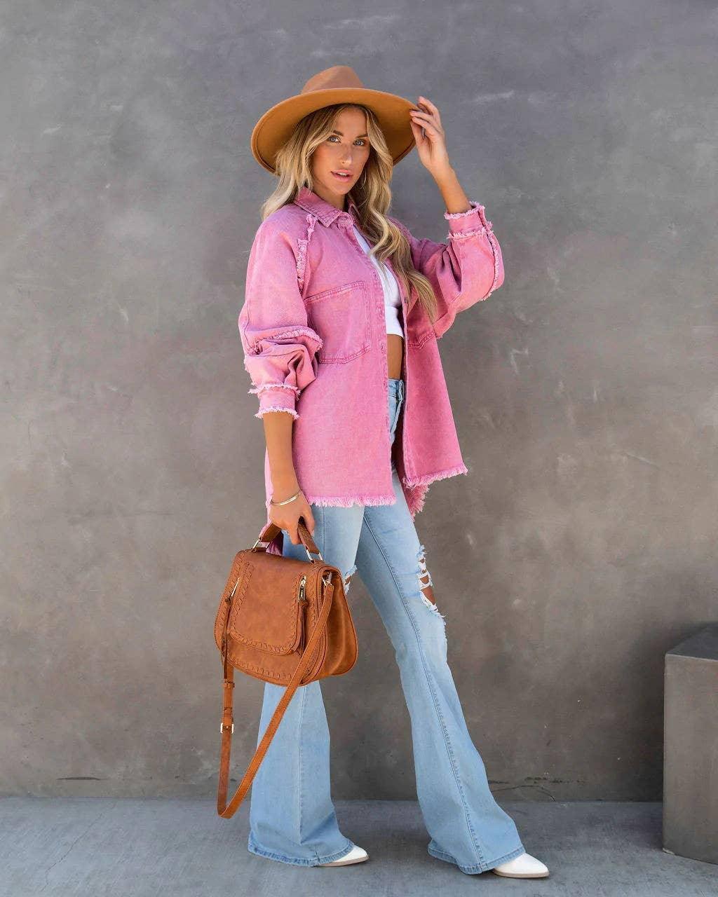 Long Sleeves Solid Color Ladies Daily Jacket 58013 - SWEETKAMA