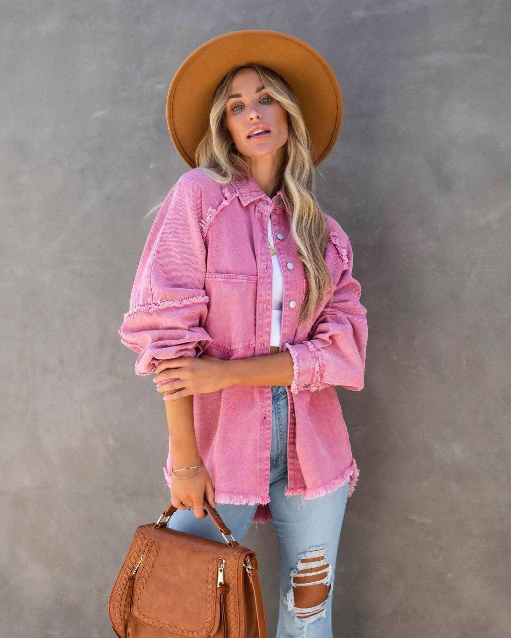 Long Sleeves Solid Color Ladies Daily Jacket 58013 - SWEETKAMA