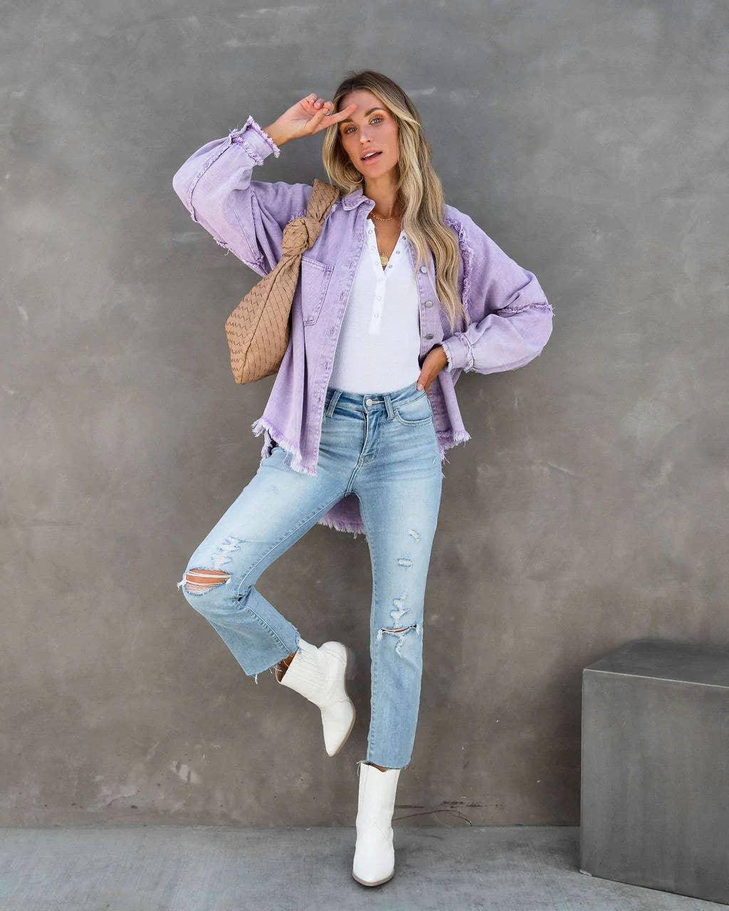 Long Sleeves Solid Color Ladies Daily Jacket 58013 - SWEETKAMA