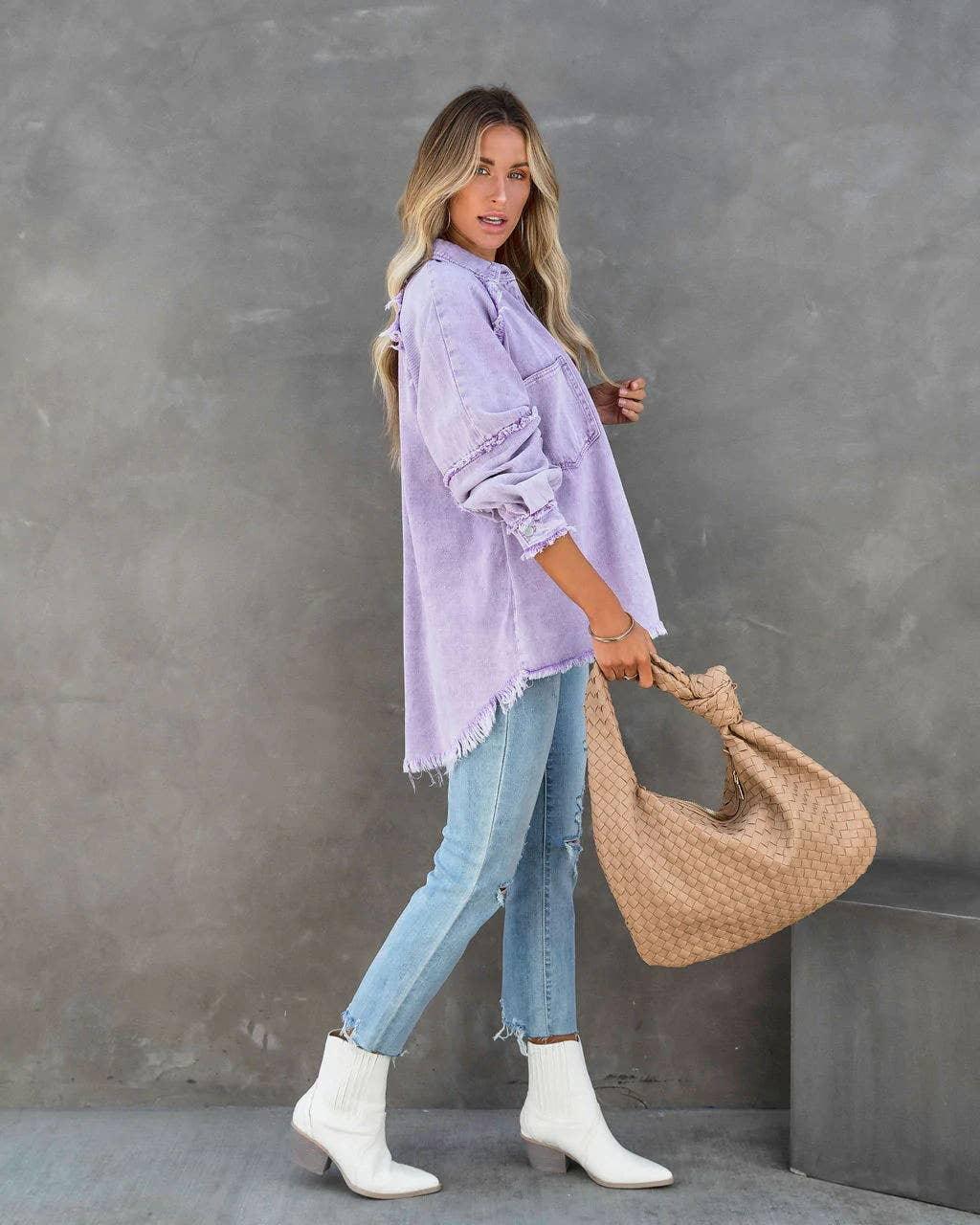 Long Sleeves Solid Color Ladies Daily Jacket 58013 - SWEETKAMA