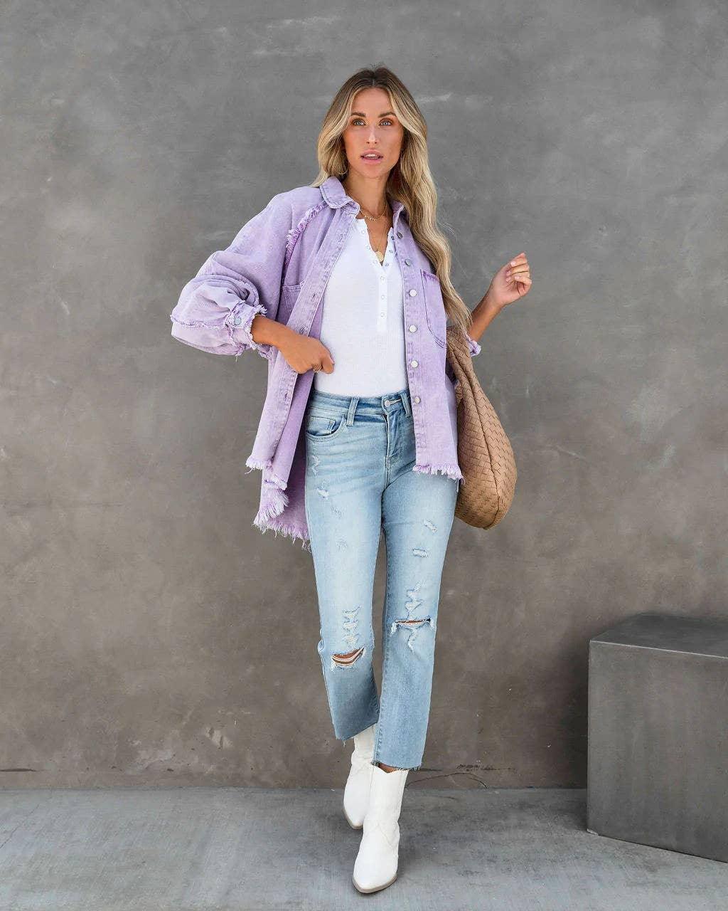 Long Sleeves Solid Color Ladies Daily Jacket 58013 - SWEETKAMA