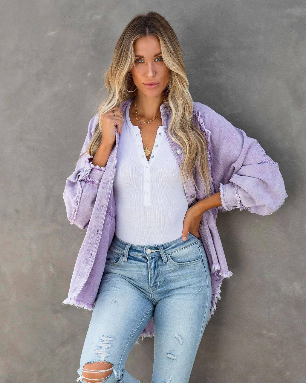 Long Sleeves Solid Color Ladies Daily Jacket 58013 - SWEETKAMA