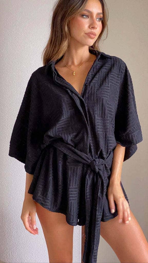 Mid Sleeves Solid Color Ladies Daily Dress 25501 - SWEETKAMA