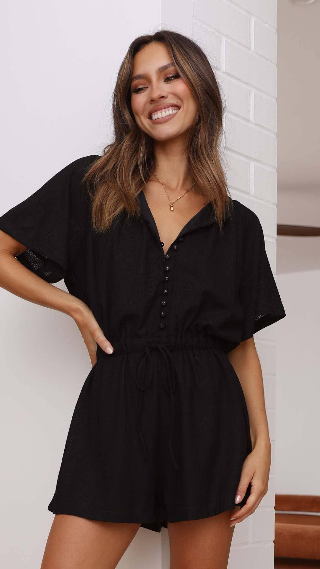 Mid Sleeves Solid Color Ladies Daily Dress 25501 - SWEETKAMA